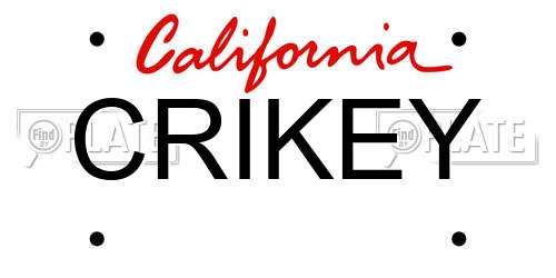 CRIKEY California License Plate