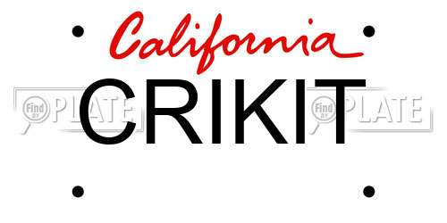 CRIKIT California License Plate