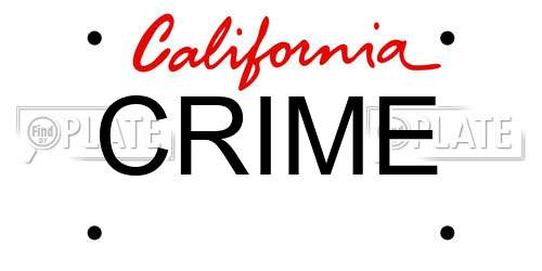 CRIME California License Plate