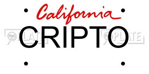 CRIPTO California License Plate