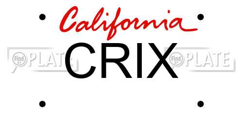 CRIX California License Plate