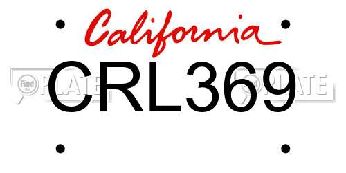 CRL369 California License Plate
