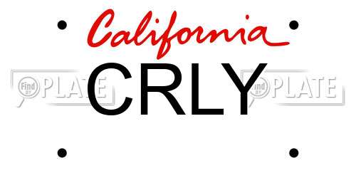CRLY California License Plate