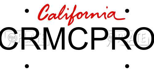 CRMCPRO California License Plate