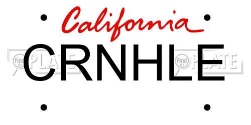 CRNHLE California License Plate