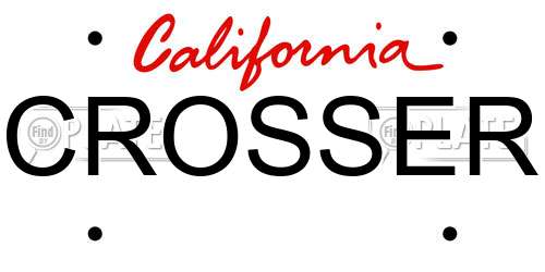 CROSSER California License Plate
