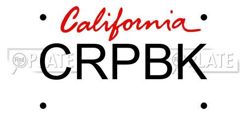 CRPBK California License Plate