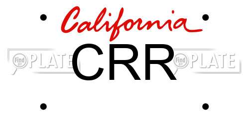 CRR California License Plate