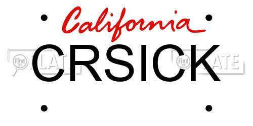 CRSICK California License Plate