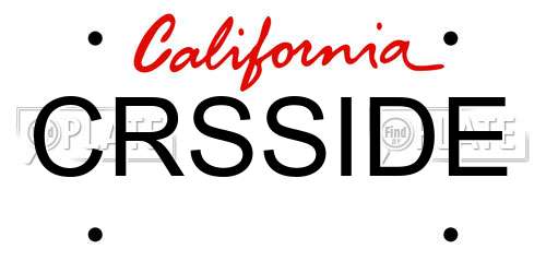 CRSSIDE California License Plate