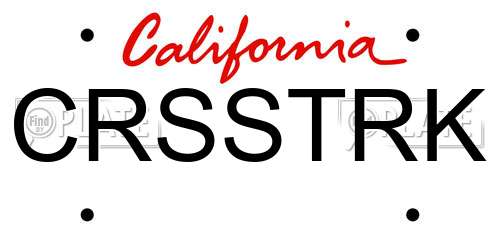 CRSSTRK California License Plate
