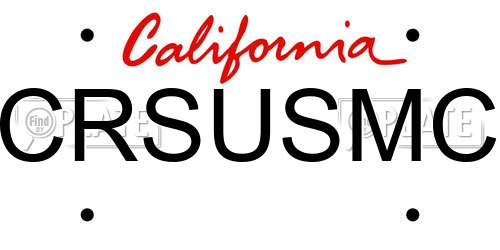 CRSUSMC California License Plate