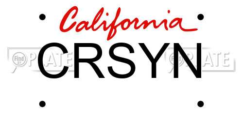 CRSYN California License Plate