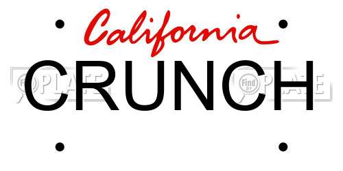 CRUNCH California License Plate