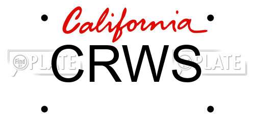 CRWS California License Plate