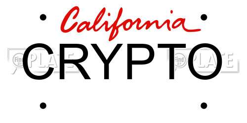 CRYPTO California License Plate