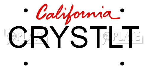 CRYSTLT California License Plate