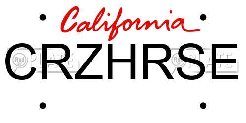 CRZHRSE California License Plate
