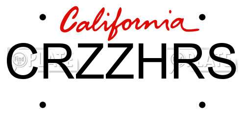 CRZZHRS California License Plate