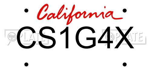CS1G4X California License Plate