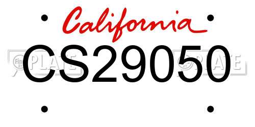CS29050 California License Plate