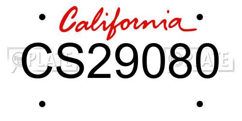 CS29080 California License Plate