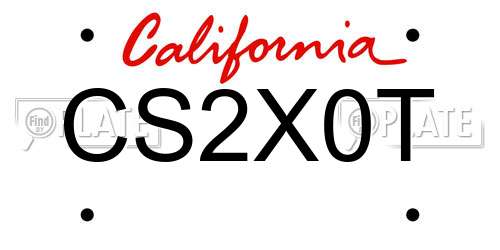 CS2X0T California License Plate