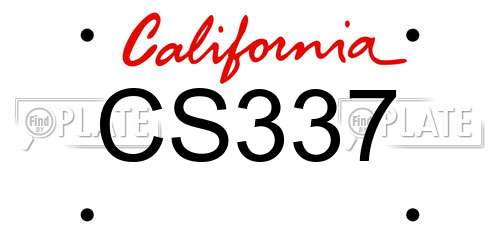 CS337 California License Plate