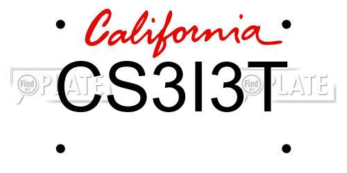 CS3I3T California License Plate