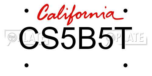 CS5B5T California License Plate