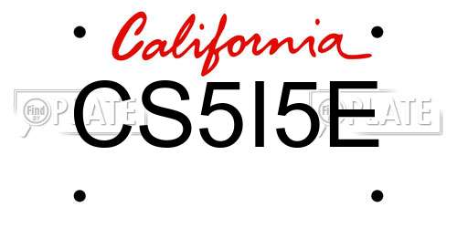 CS5I5E California License Plate