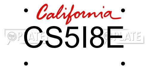 CS5I8E California License Plate