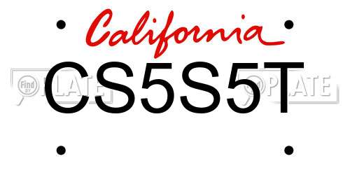 CS5S5T California License Plate