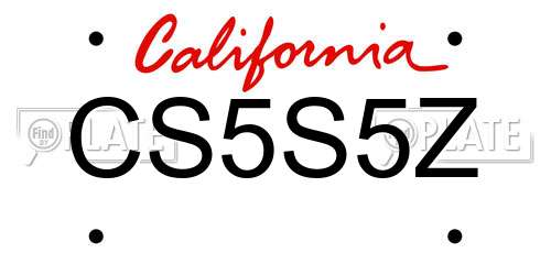 CS5S5Z California License Plate