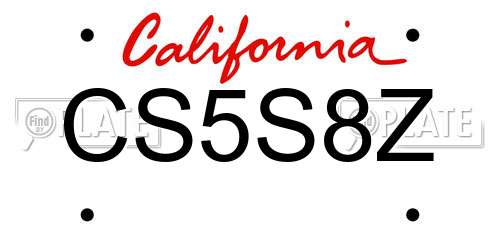 CS5S8Z California License Plate