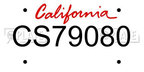 CS79080 California License Plate