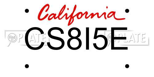 CS8I5E California License Plate