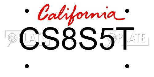 CS8S5T California License Plate