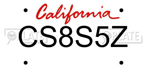 CS8S5Z California License Plate