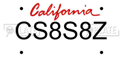 CS8S8Z California License Plate