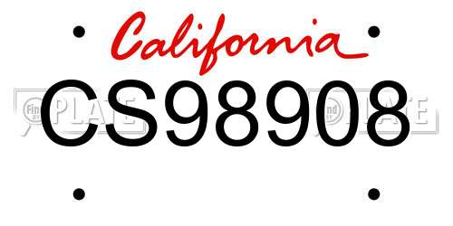CS98908 California License Plate