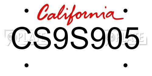 CS9S905 California License Plate