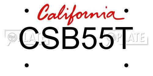 CSB55T California License Plate