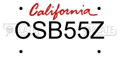 CSB55Z California License Plate