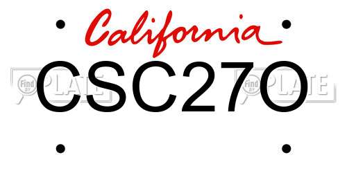 CSC27O California License Plate