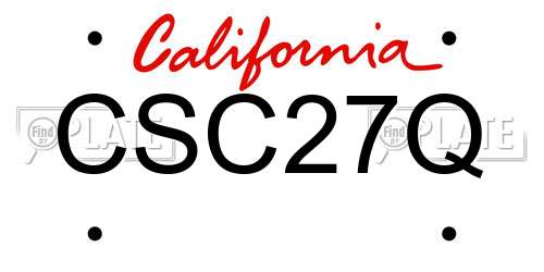 CSC27Q California License Plate
