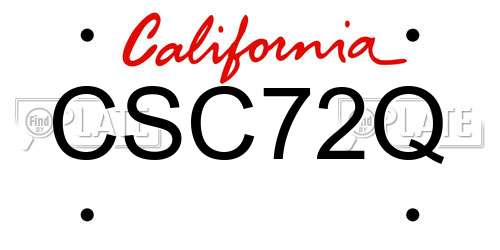 CSC72Q California License Plate