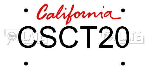 CSCT20 California License Plate