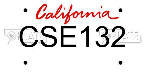 CSE132 California License Plate