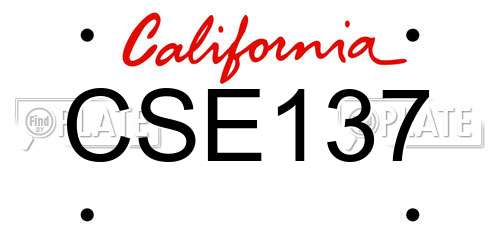 CSE137 California License Plate